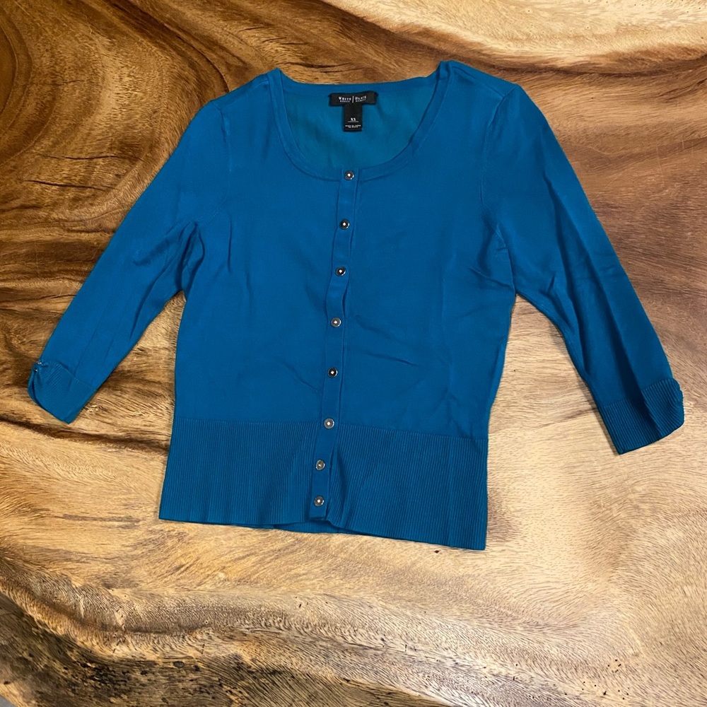 White House Black Market - Teal Cardigan XS